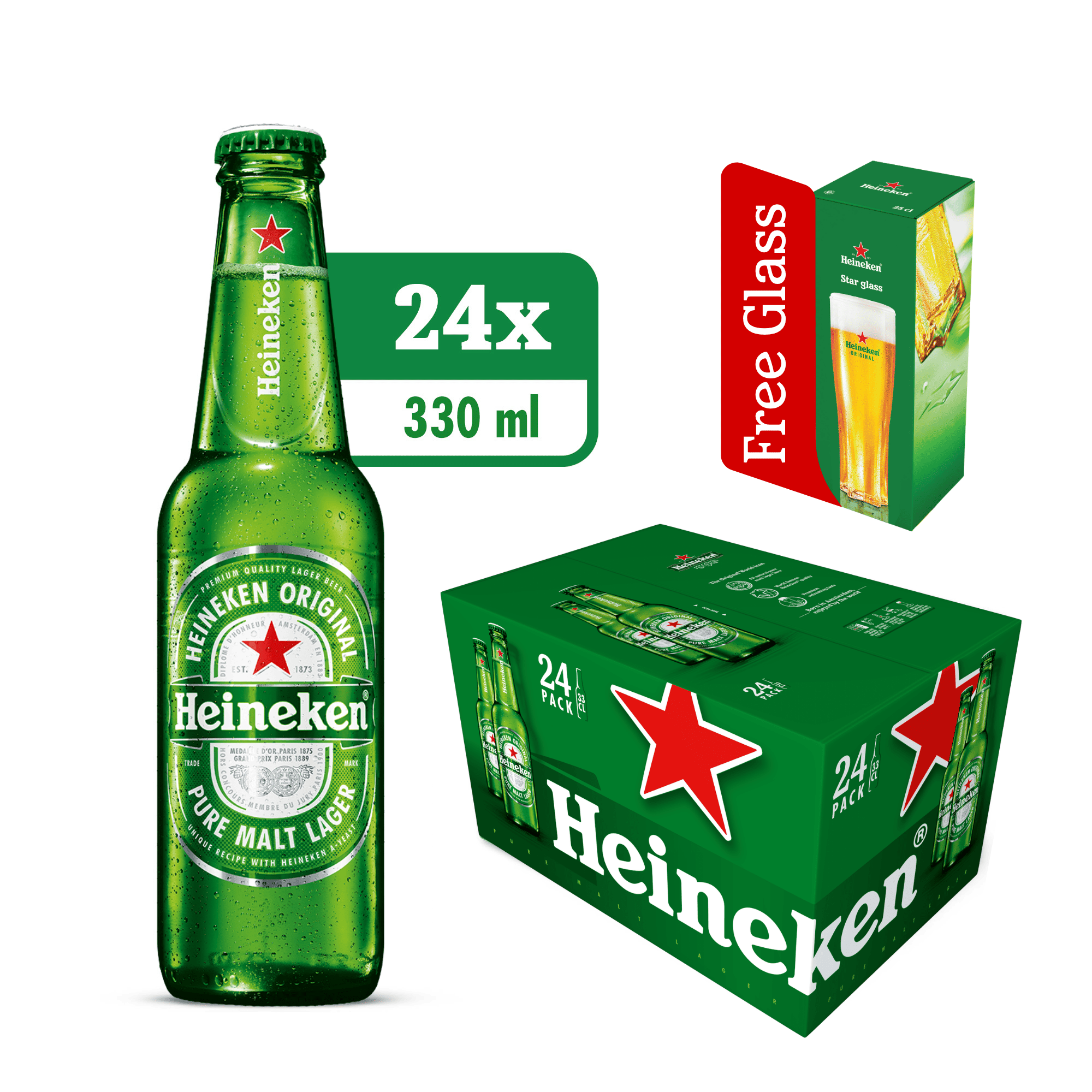 Heineken Long Neck Bottle 24 x 33CL